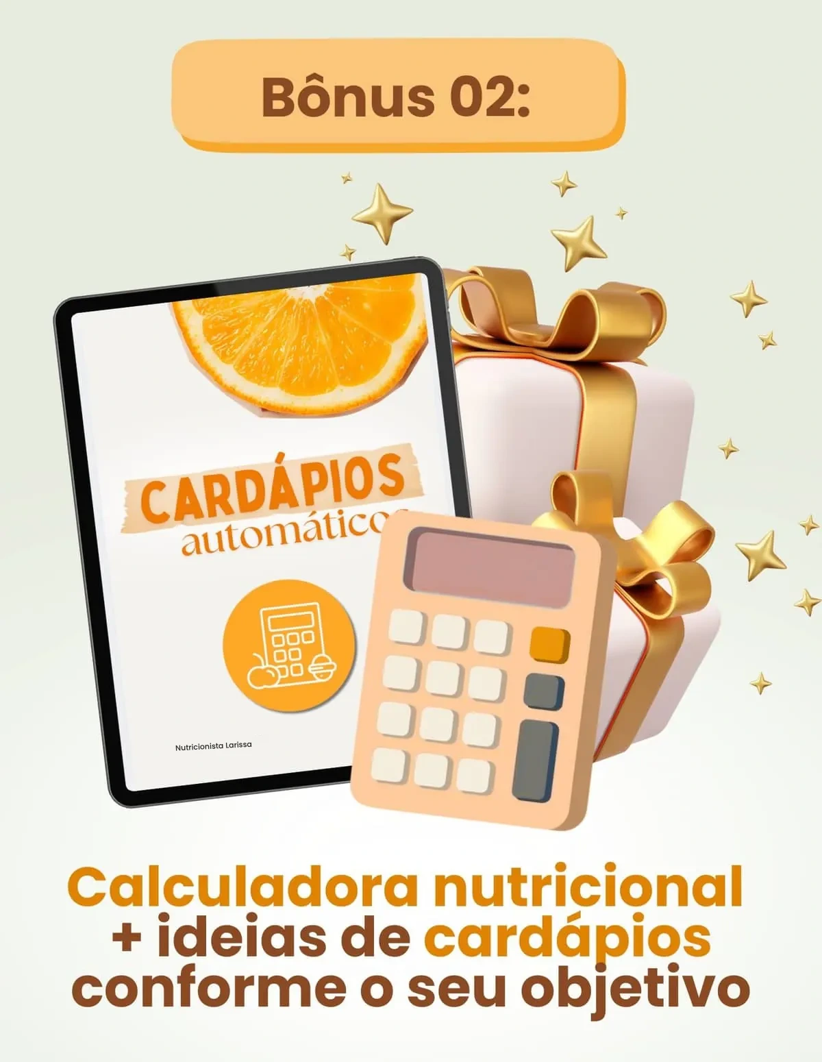 Bônus 02 - Calculadora Nutricional + Cardápios